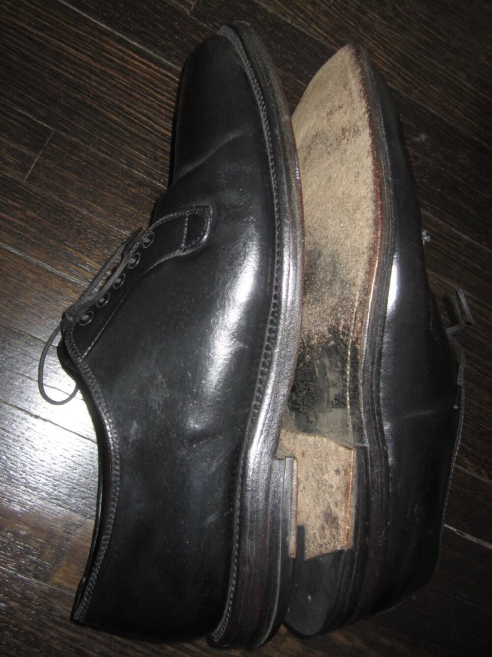 BROOKS BROTHERS x ALDEN Shell Cordovan Plain Toe Bluchers Shoes Men's 10 1/2 D - Picture 6 of 14